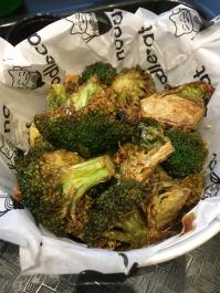 Crispy Brussels sprouts and broccoli